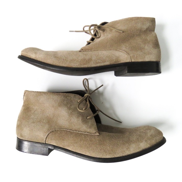 John Varvatos Mens Suede Chukka Boots Tan 11.5